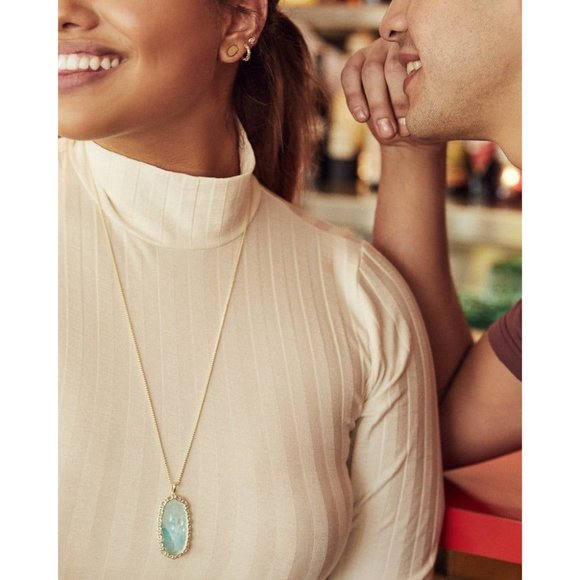 NWT Kendra Scott Macramé Reid Statement Necklace in Blush Wood 14k Rose … - Picture 15 of 15